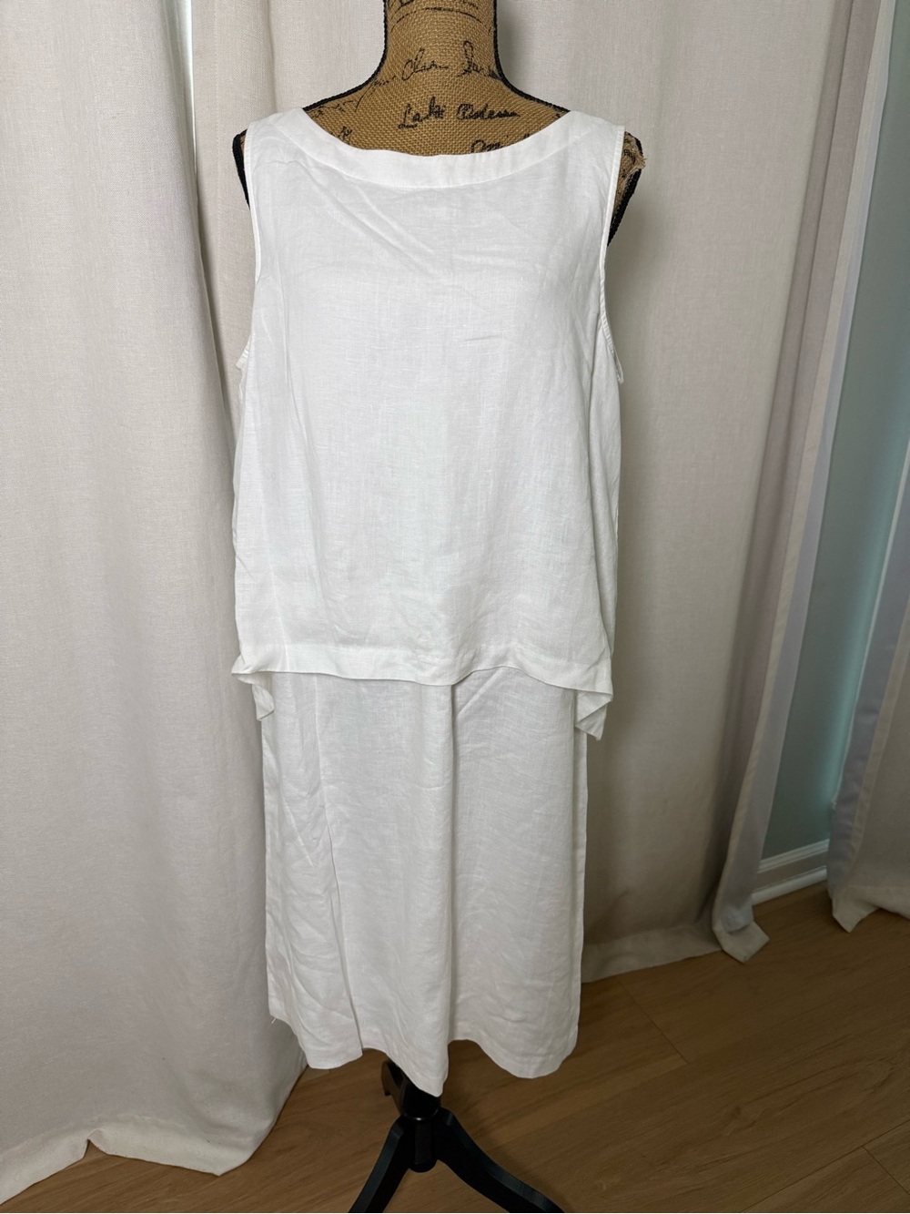J Jill White Sleeveless Linen Dress - Elegant Dress